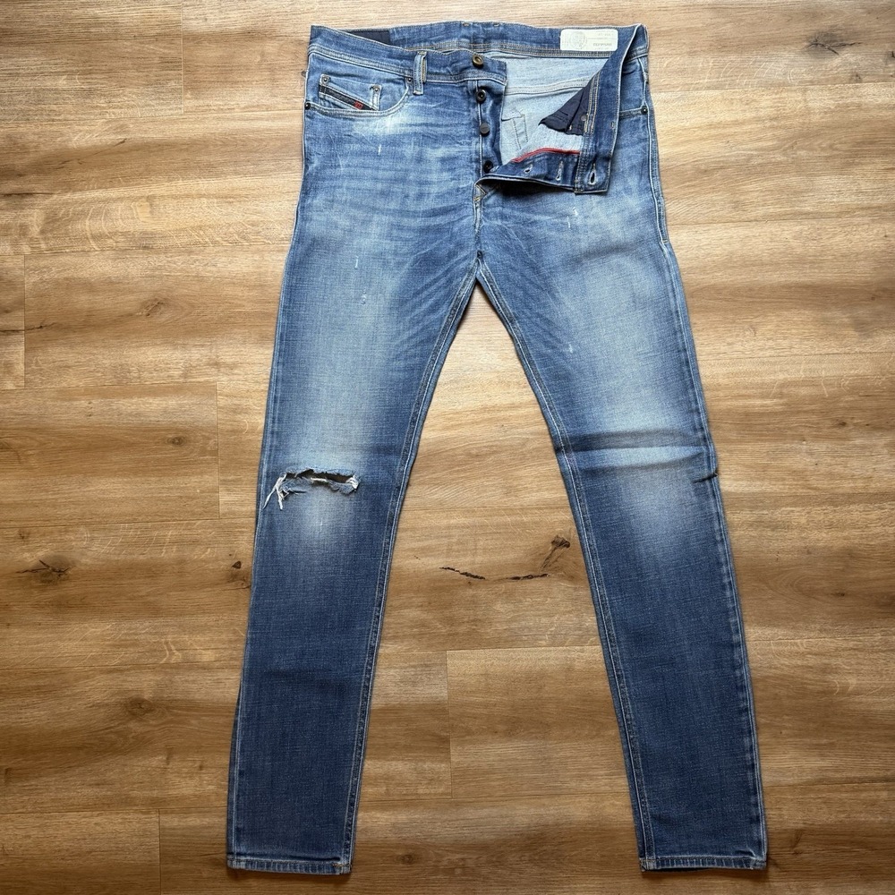 Men's Slim Fit Distressed Blue Jeans